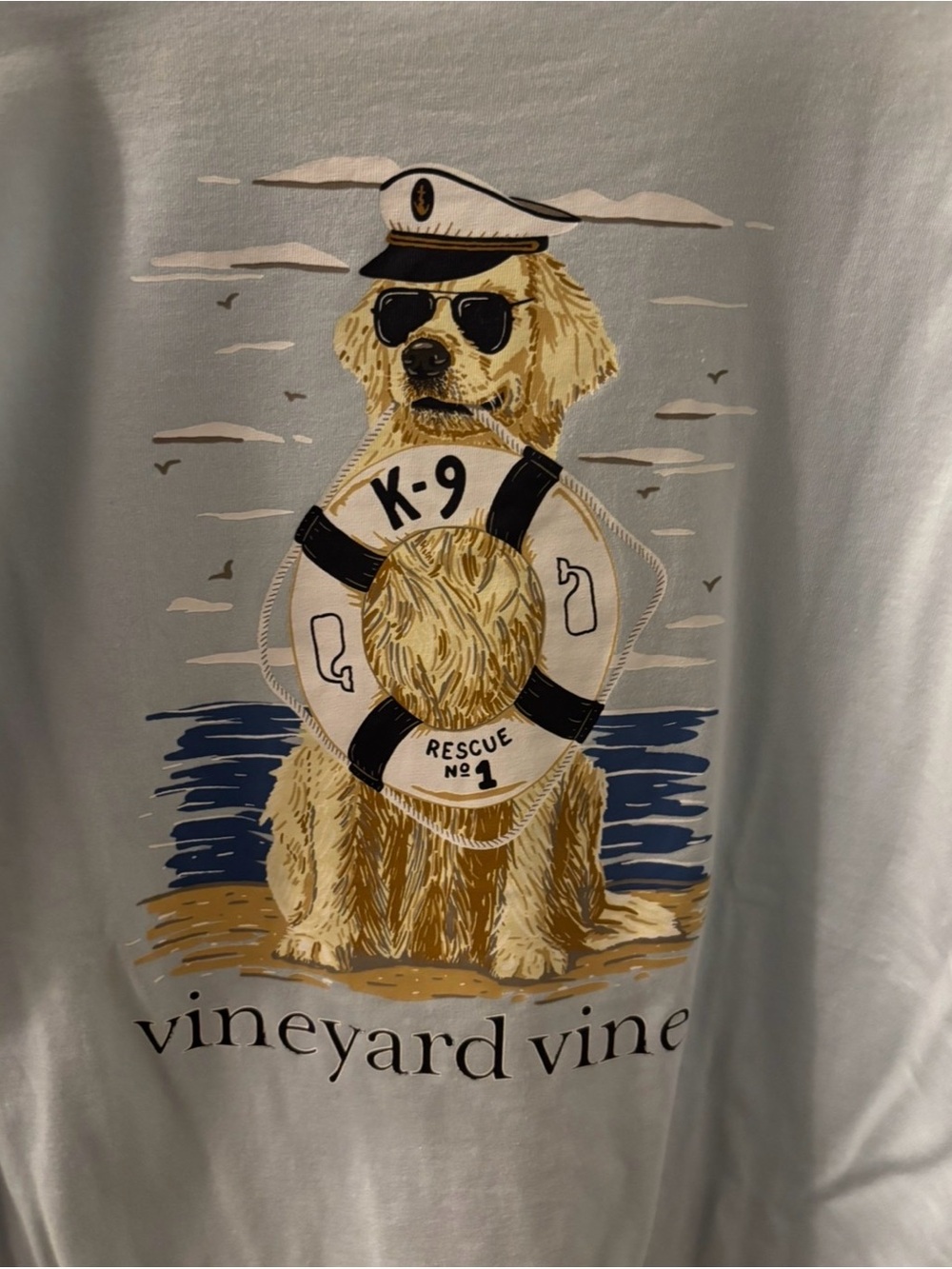 NWT Vineyard Vines Light Blue K-9 Lifesaver Dog Long Sleeve Tee - Picture 3 of 4